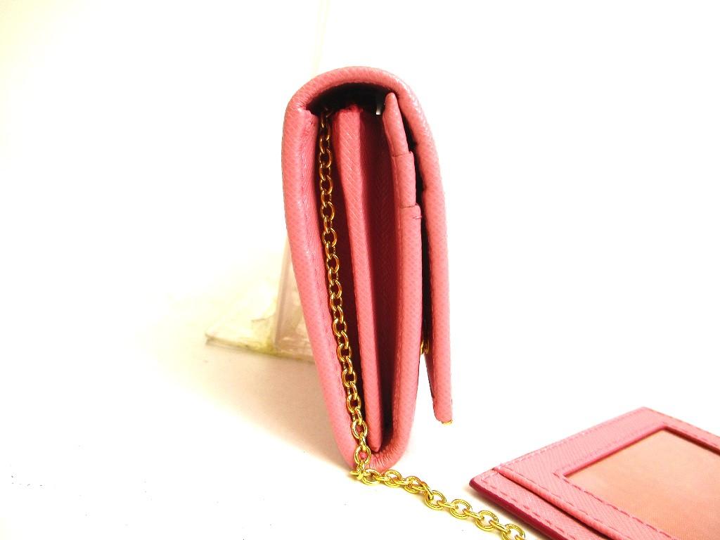Authentic PRADA Saffiano Metal Pink Leather Bifold Long Flap Wallet #a126  Refurbished
