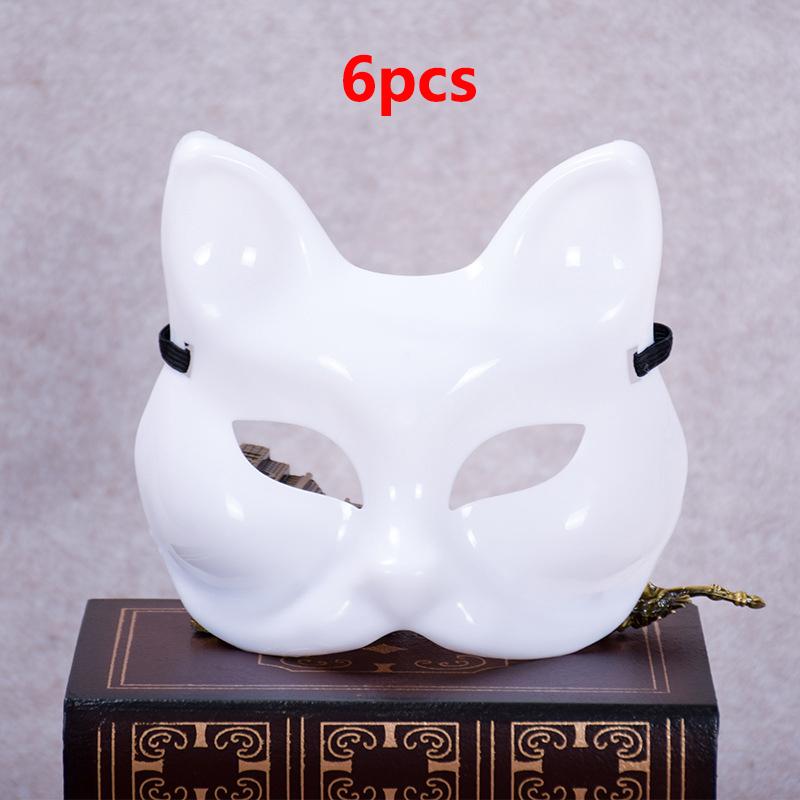1/2/3-10 Stück Maskenball Katzenmaske Leere Maske Katze DIY Maske Tier Halbmaske Bemalbare Leere Maske Party Cosplay Zubehör