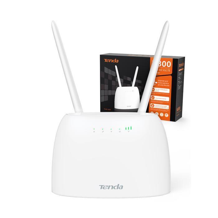 Tenda 4G06 Routeur 4G LTE VoLTE WiFi N300Mbps – Jusqu’à 150 Mbps – 32 Appareils – Ports RJ11 &amp; LAN/WAN – Plug &amp; Play