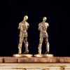 Brass Walking Dead Figurine Vintage Golden Zombie Miniature Collectible Solid Craft for Home Office Shelf Decor Gift
