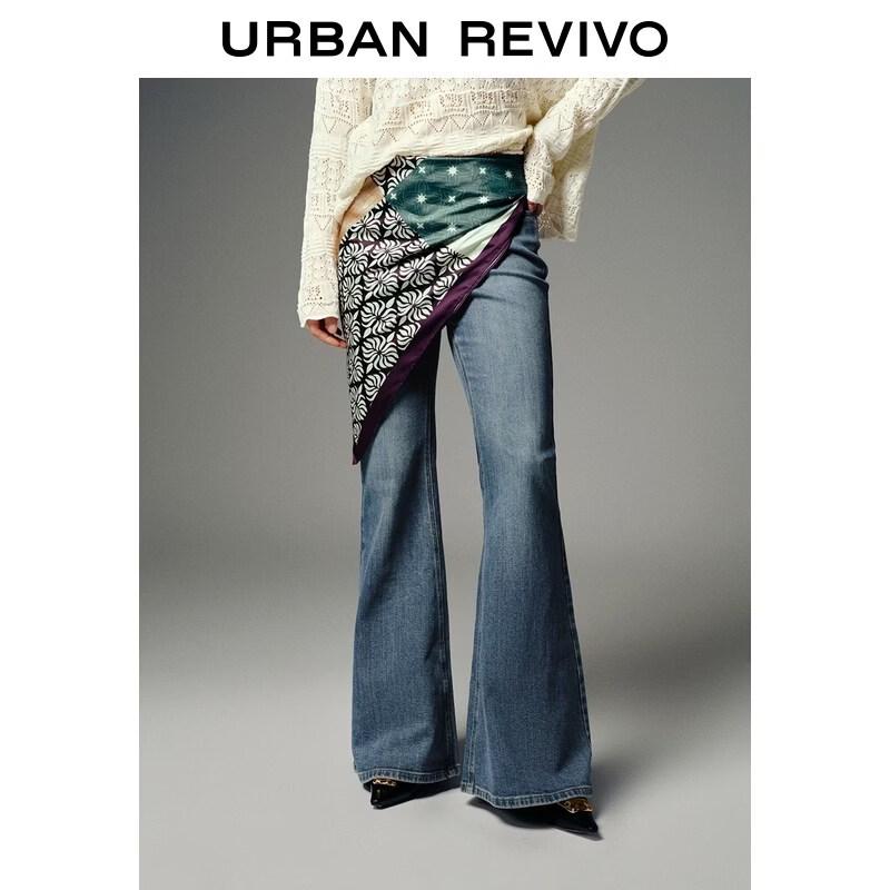 Women s Printed Denim Flare Pants 29
