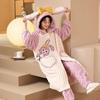 Thicker Women Pajamas Warm Sweet Hooded Nightgown Winter Flannel Kawaii Home Clothes Female Cute Soft Chic Robes