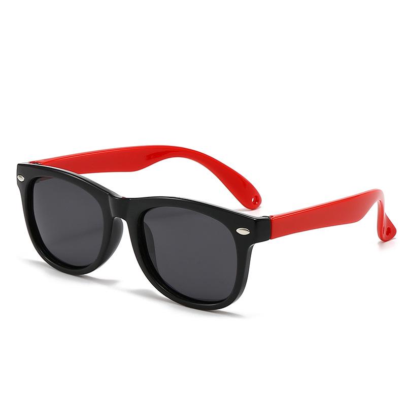 Children's Polarized Silicone Sunglasses - Square Frame UV Protection for Boys & Girls