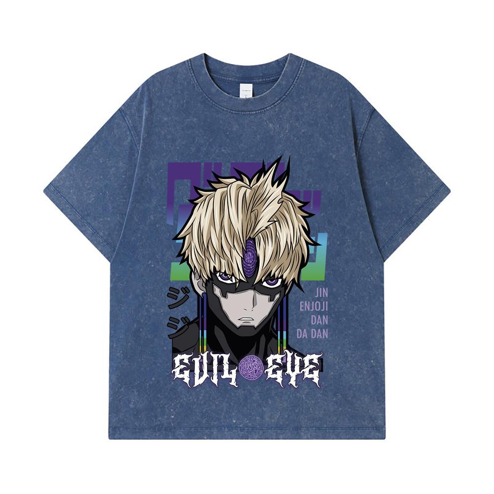 

275 GSM Washed T-shirts 100% Cotton Dandadan V41 Jiji Print Unisex Heavy Cotton T Shirt 2XL королівський синій колір
