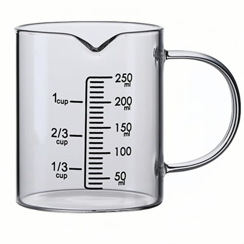 

Kaziro Graduated Mug, Measuring Cup, Lightweight, Heat-Resistant Glass Graduations, Beaker for Milk, Wine, and Hot and Cold Liquids, Microwave and Ove