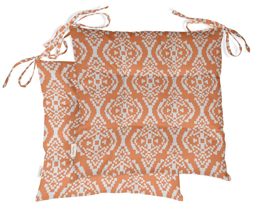 Vargottam Indoor Outdoor Tufted Printed Square Seat Patio Cushion Set Of 2 Water Resistant Patio Furniture Seat Cushion 19,inches, Purple |