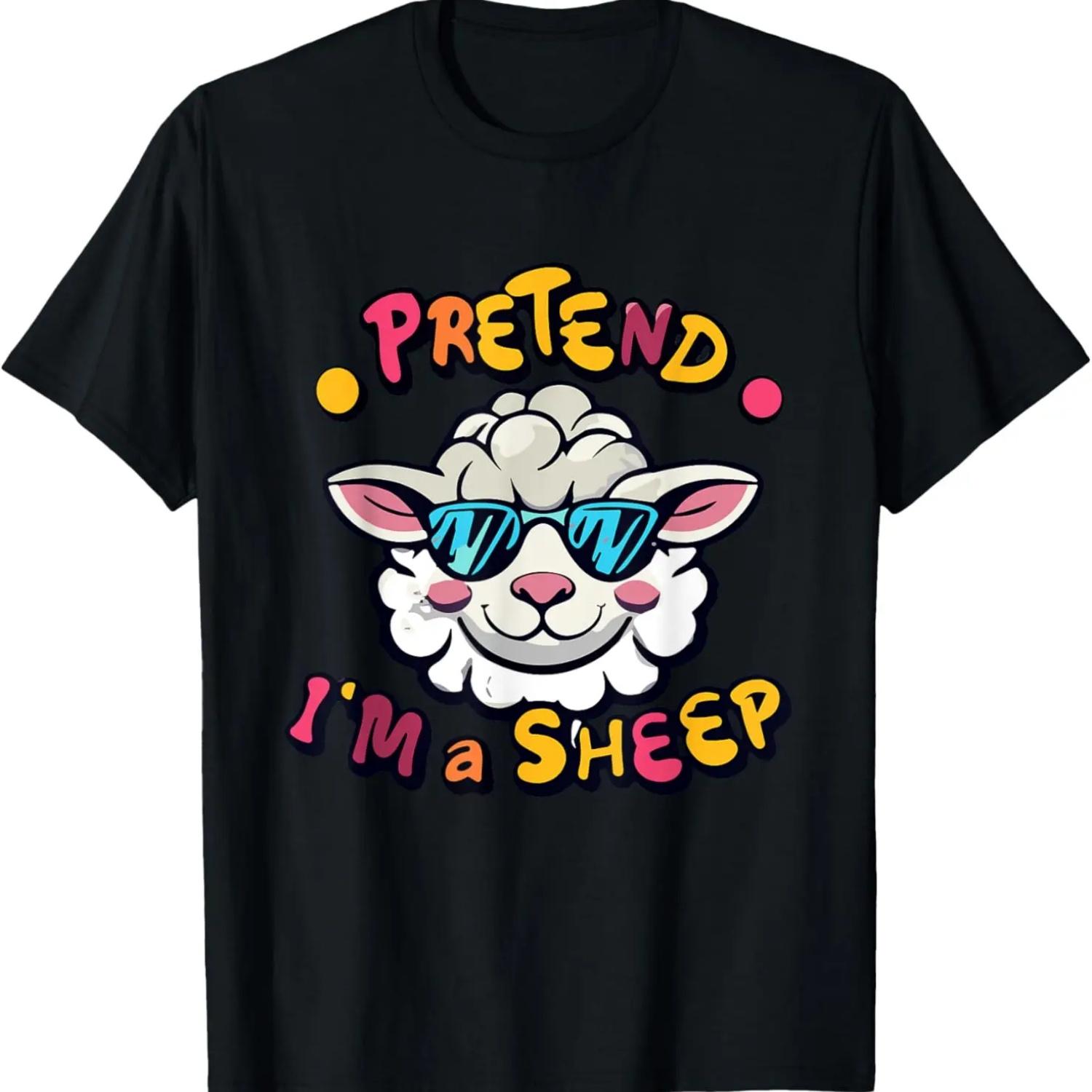 Pretend I m A Sheep Funny Design - Pretend Im a Sheep Kid T-Shirt XXXXXL чёрный