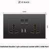 British 13A Socket with USB-C Fast Charging, Hong Kong & Macau Version, Black 3-Hole Square Pin 86 Panel