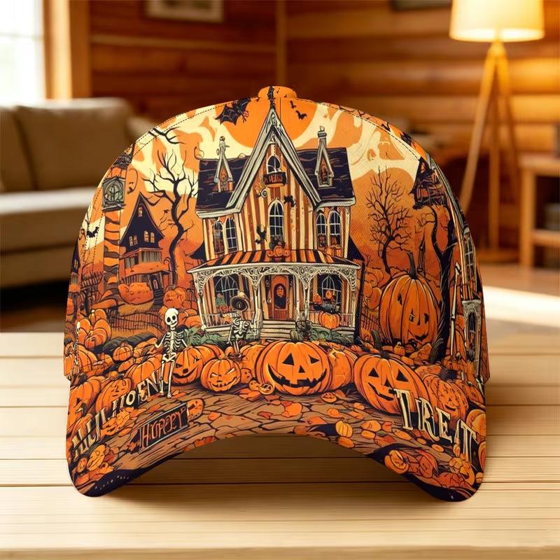 D Hot Sale Halloween Garden Morning Wear Baseball Cap Digital Printing Festival Celebration Pumpkin Cap