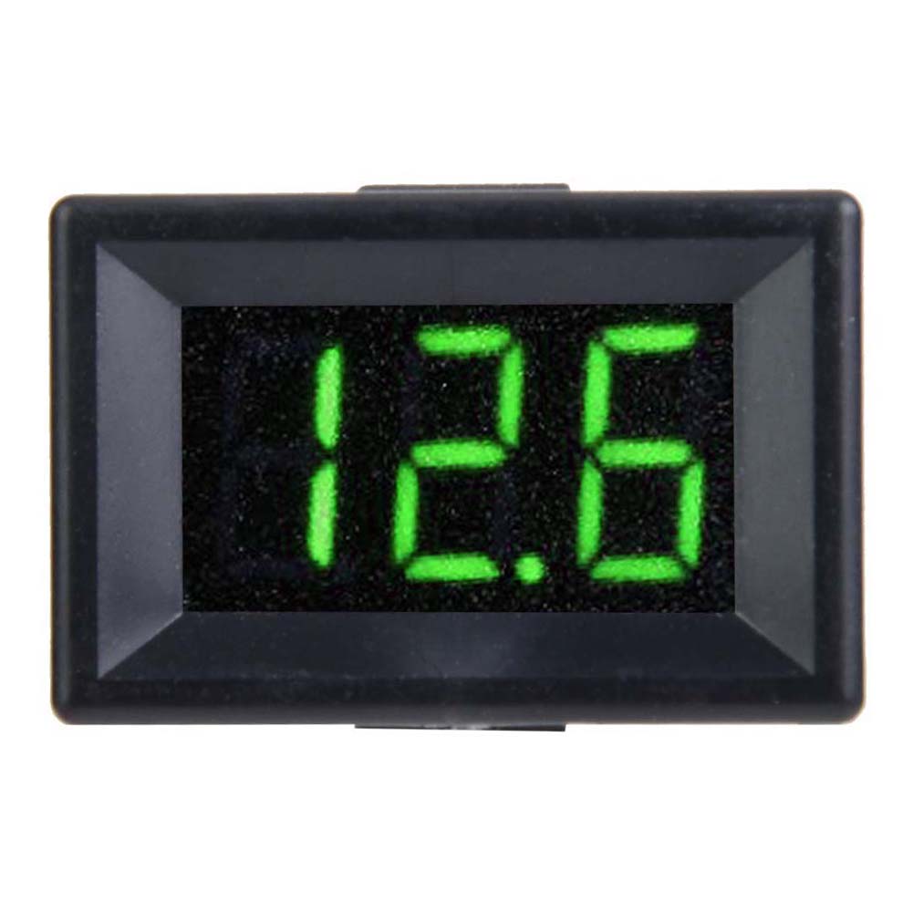 Digital Voltmeter 0.36inch Three Wire DC 0 100V LED Display Voltage Meter Waterproof (Green)
