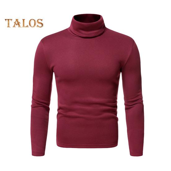 

Весна Осень Мужской Фитнес Топ Облегающий Высокий Воротник Эластичный Длинные Рукава Однотонный Пуловер Фитнес Спортивный Топ Зимняя Нижняя Одежда XL вино красного