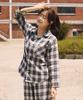 [BYC] Unisex Cotton Fleece Blue Check Pajama Set [Shipped from Korea] 100% Authentic