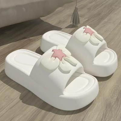 Fashion Casual Platform Slippers Women Home Summer Cute Bow Designer Shoes Girl Flats Lovely Fashion Popular Footwear House Thick Bottom