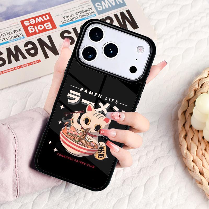Ramen Cat Japanese Art Phone Case For IPhone 17 16e 15 14 13 12 11 Pro Max Air Mini Soft Protective Cover