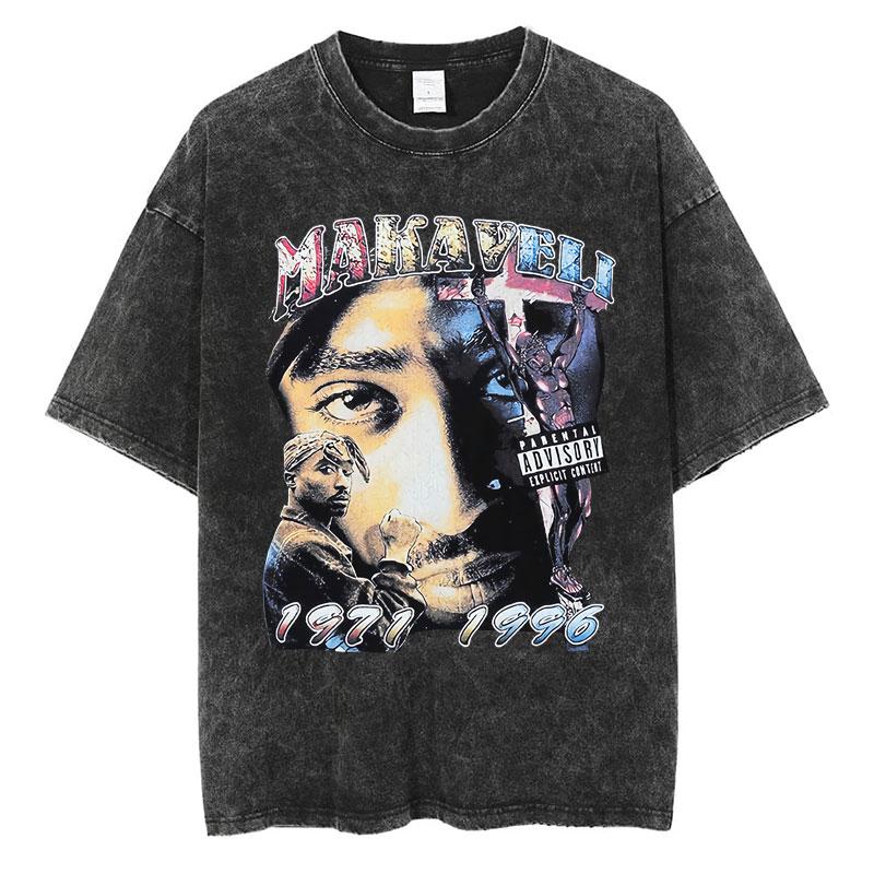 Raperis Tupac 2pac Vintage Mazgātas T-krekli