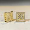 Luxurious 18K white gold and platinum PT950 hip-hop earrings for men and women, fashionable moissanite D color earrings