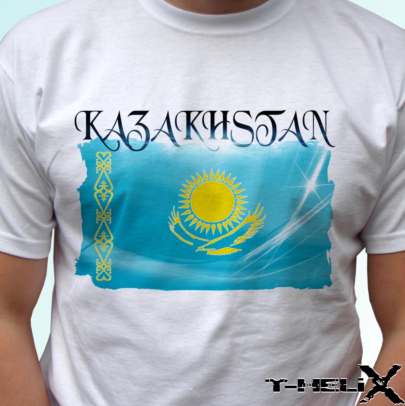 

Флаг Казахстана - белая детская футболка для мальчиков топ дизайн страны - s s детские размеры для малышей 110