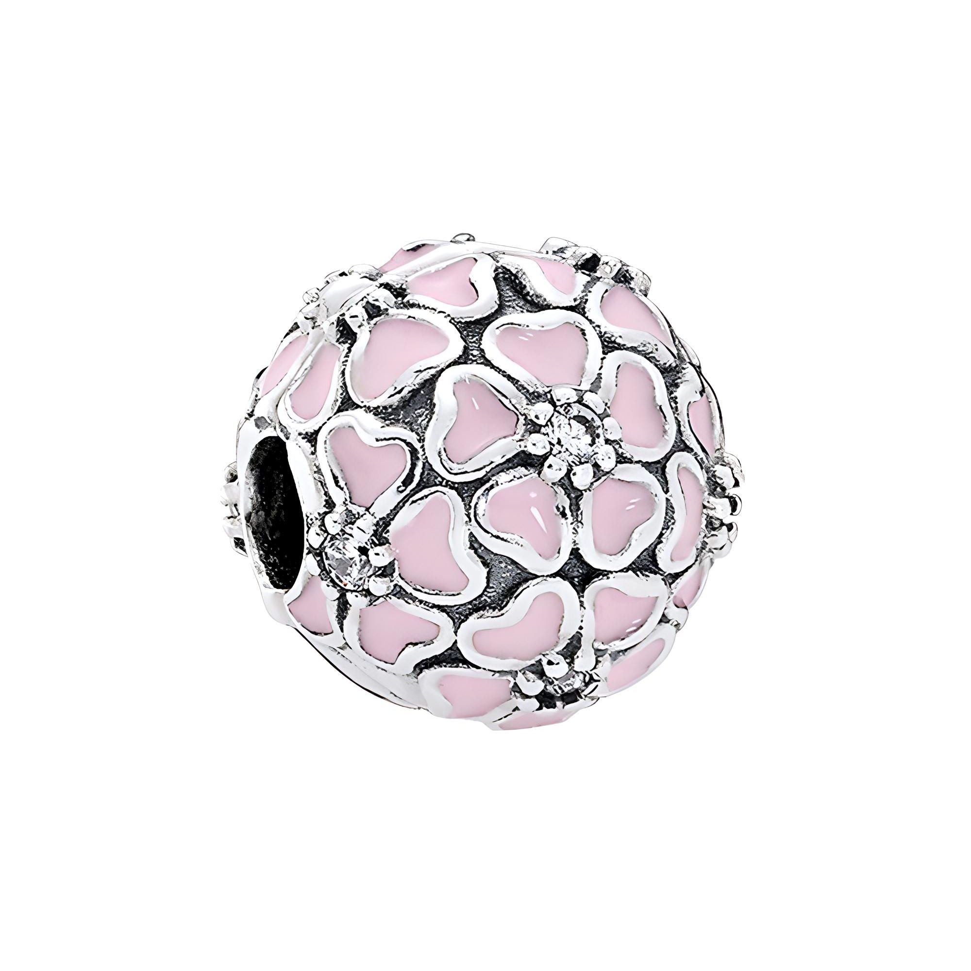 Pandora 925 Silver Romantic Cherry Blossom Clip Women Accessories Pink 791826EN40-OP 1*1cm