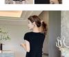 2024 Summer High-End Women's Petite Knit Shoulder Dress - Hip-Hugging, Slimming, Short Sleeve, Elegant Long Style