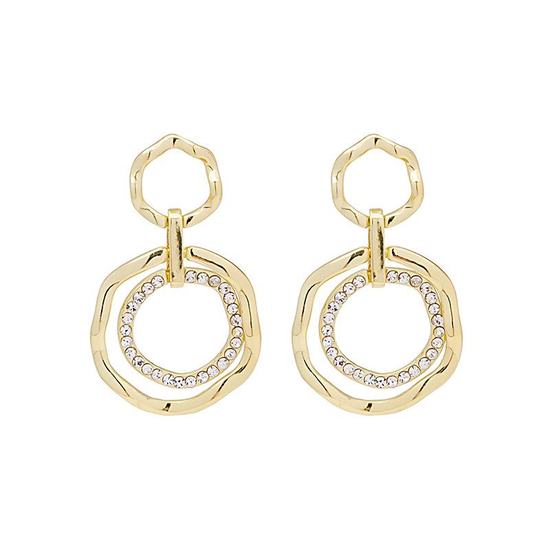 Геометрические Неправильные Геометрические Холодный Ветер Круглые Алмазные Серьги Ретро Простые Длинные Серьги-Гвоздики