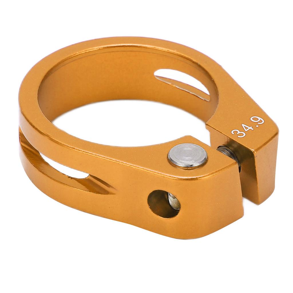 Bike Seat Post Clamp Aluminium Alloy Mountain Bike Quick Release Seatpost Collar for Cycling EnthusiastsGold