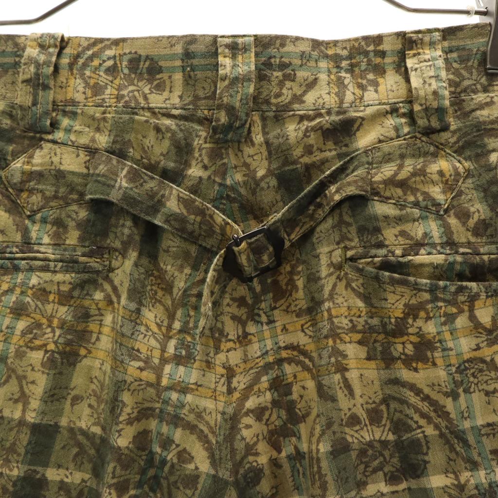 Needles made in Japan check pattern Straight pants S beige Cinchback Men's Used