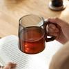 Glass Tea Water Separation Tea Ceremony Cup with Lid Large Capacity Smoke Gray Wooden Handle Office Cup Home Men's Gift Brewing Tea Cup