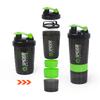3 Schichten Shaker Proteinflasche Pulver Shaker Becher Große Kapazität Wasserflasche Mischbecher Bodybuilding Übung Mischflasche