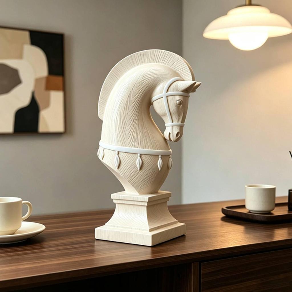 Horse Head Bust Tabletop Decor Resin for Bookshelf