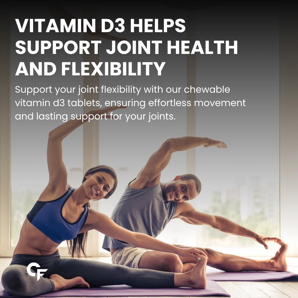 Carbamide Forte Vitamin D3 60000IE 90 Tabletten für Männer & Frauen | Immununterstützung, Knochengesundheit, Orangenaroma -