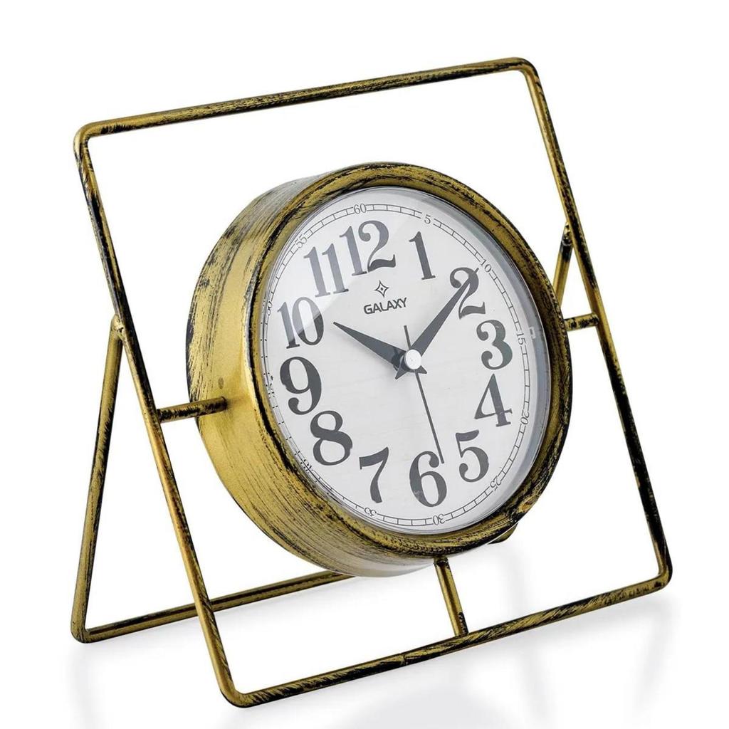 MUYIKA Metallo Decorative Metal Table Clock with Silent Mechanism, 24 Cm, 3 Different Colors, Home Decoration, Table & Desk Clock, Stylish Clock