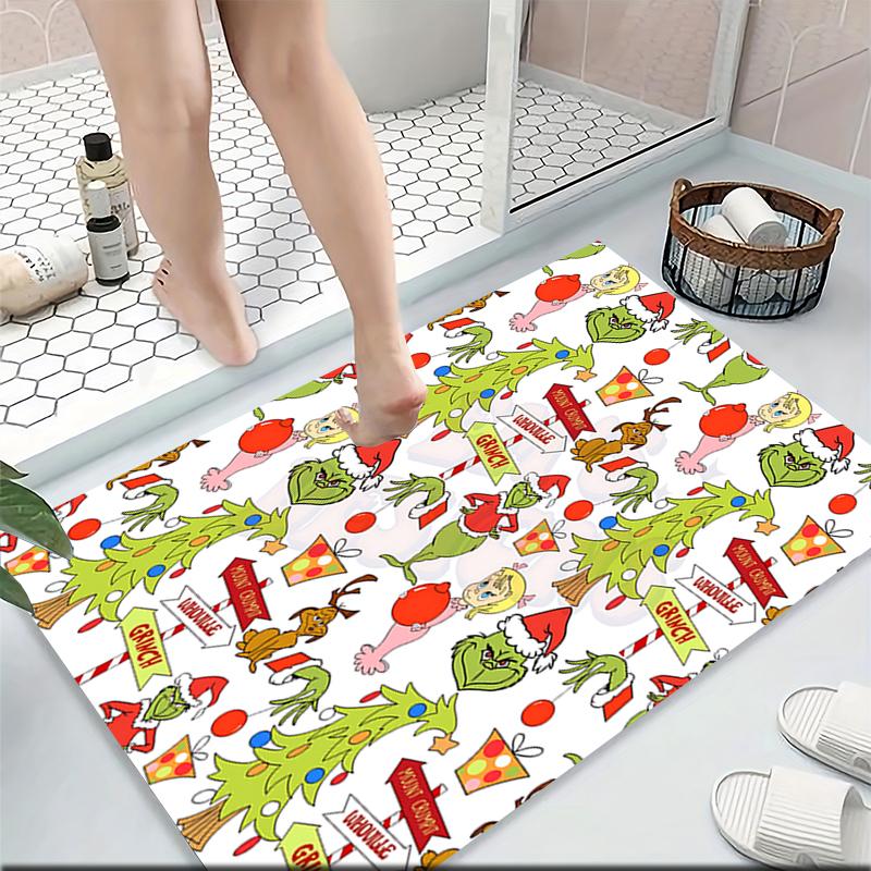 Weihnachten Grinch Teppich Teppich Weich Waschbar Rutschfest Zuhause Wohnzimmer Sofamatten Personalisierter Weihnachts Teppich