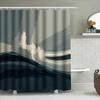 High Quality Dark Blue Waves Print Shower Curtain Bathroom Decor Waterproof Modern Home Supplies