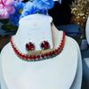 Zircon Diamond Geometric Necklace & Earrings Set – Light Luxury Jewelry for Elevated Style