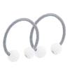 Magnetic Curtain Tiebacks Pearl Ball Elegant Woven Rope Curtain Holdbacks Magnet Drapery Tie Back Clips Curtain Holder for Living Room Bedroom Home