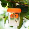 Fruit Fly Trap with Light Outdoor Solar Wasp Trap, Hanging Waterproof Hornet Bucket, Reusable Yellow Jacket Powered LED Light, Catcher for Garden