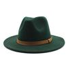 Men'S And Women'S Top Hat Flat Edge Straight Edge Suede With Accessories Woolen Jazz Hat