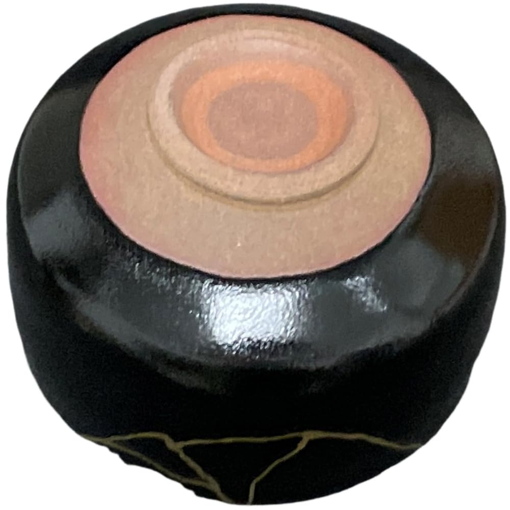 Ale-net Matcha Bowl, W12 x D12 x H7.7cm, Yuzu Tenmoku Kintsugi Style, Mino Ware, Made in Japan