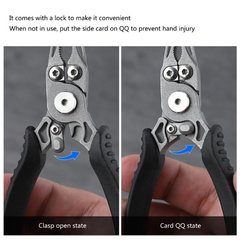Multifunctional  Mini Fishing Plier Scissor with Locking Buckle Stainless Steel Hook Remover Fish Lines Cutter Durable