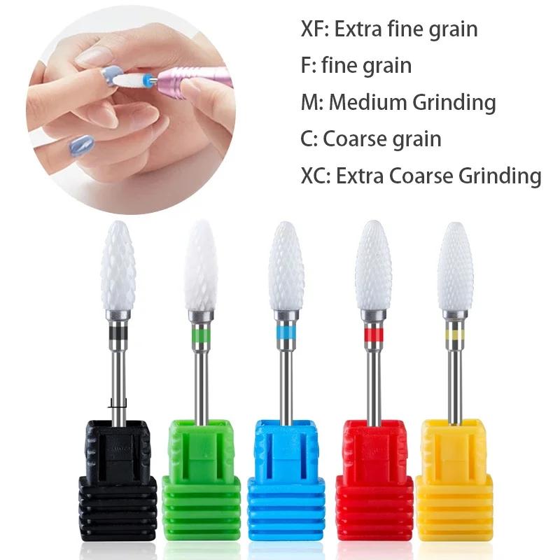Ceramic Nail Drill Bits Gel Polish Remove Dead Skin Clean Electric Milling Cutters For Manicure Pedicure Machine Accessories