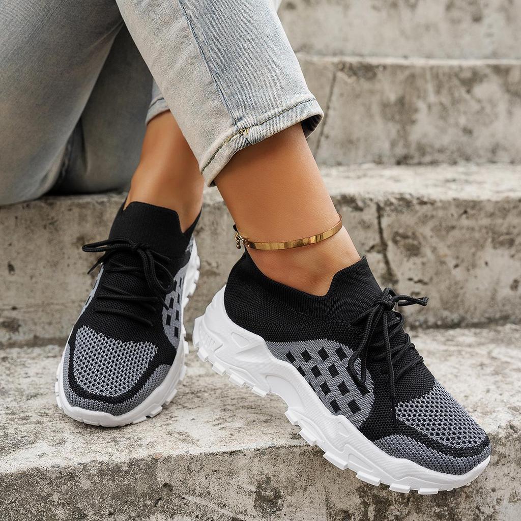 2025 Women's Flyknit Breathable Fashion Sneakers - Versatile, Thick-Soled, Casual & Comfortable
