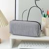Multiunction Striped Pencil Case Water Resistant Polyester Pen Pouches Travel Cosmetics Bag For School Office Supplies