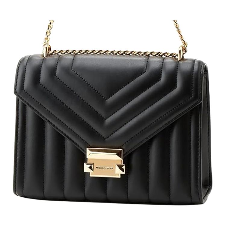 Michael Kors MK Whitney Letter Logo Chain Shoulder Bag Women shoulder bag Black 35R4GWHL6U-BLACK