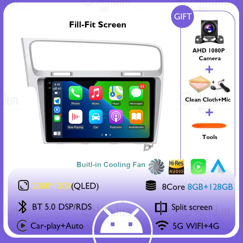 Android 14 Car Radio For Volkswagen VW Golf 7 MK7 GTI 2011-2021 Wireless Carplay Auto Radio Multimedia Player Navigation GPS DSP