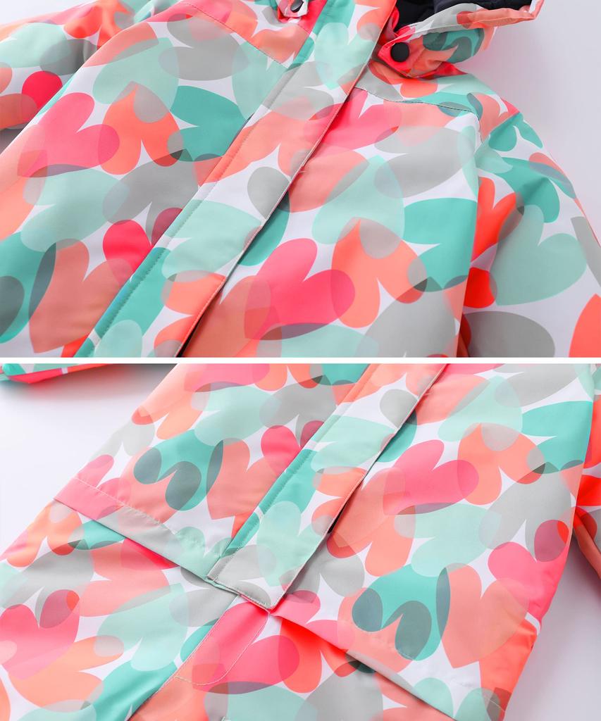 Hiheart Snowboard and Ski Adjustable Perfect for Snow Orange Size 120 Kids' Wear, One-Piece Jumpsuit, Size, Waterproof, Warm, Play, Heart,