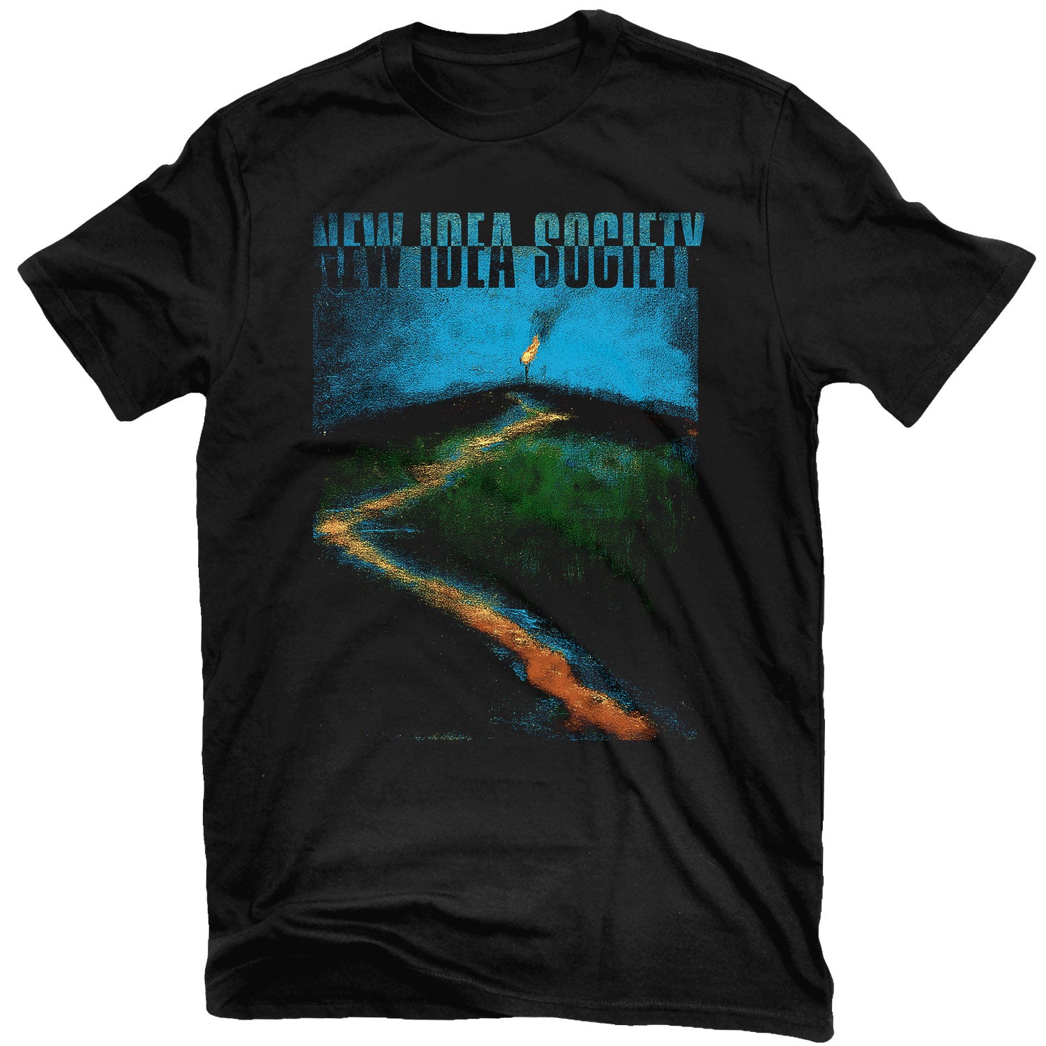 

New Idea Society Fire on The Hill Rock Band Graphic Tee Cotton Round Neck Casual Unisex Tshirt Summer Top M