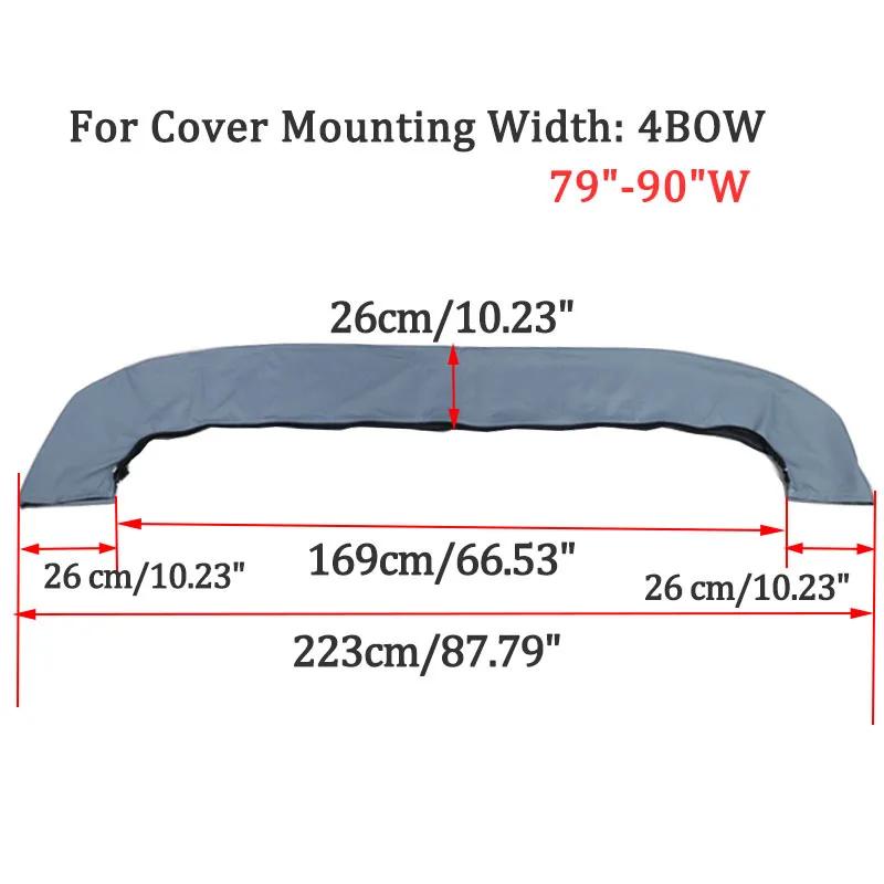 600D 4-Bogen-Biminitop-Kofferraumabdeckung ohne Rahmen Yacht-Bootsabdeckung mit Reißverschluss Anti-UV-wasserdichte staubdichte Abdeckung Marinezubehör