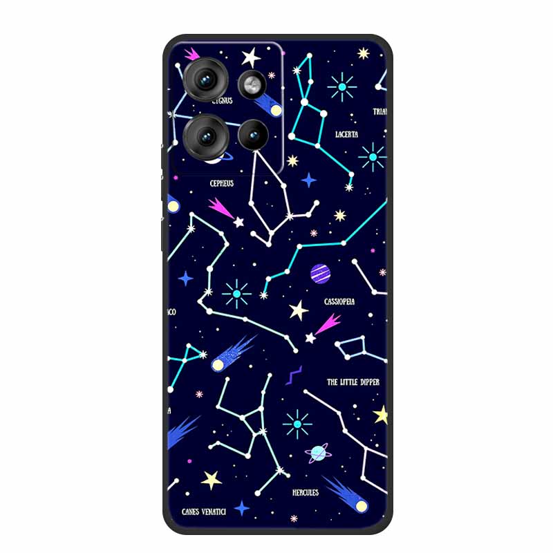 Handyhülle Für Motorola Moto G 2025 Hülle Cartoon Schwarzes Silikon Weiches TPU Rückseite Für Motorola Edge 50 Neo S50 G75 Hülle G 75