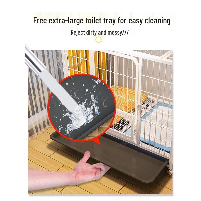 Medium/Large Indoor Dog Cage with Integrated Toilet for Shiba Inu & Corgi