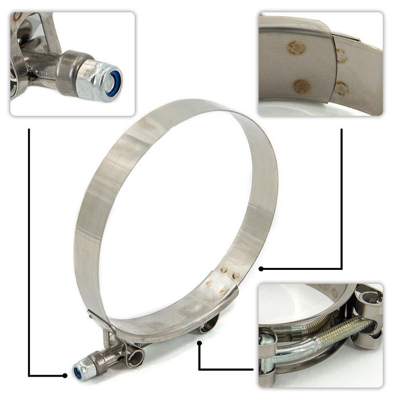 Universal 2.0" 2.25" 2.5" 2.75" 3.0" 3.25" 3.5" 4.0" T-Bolt Exhaust Clamp Intake Turbo Exhaust Intercooler Silicone Coupler